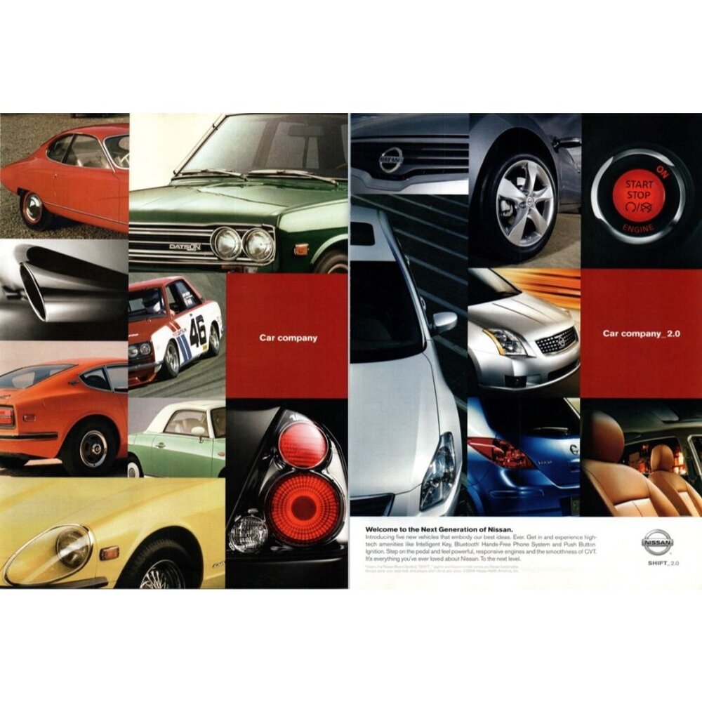 2006 Nissan Car Company 2.0 2 Page Vintage Print Ad Datsun Man Cave Wall Art